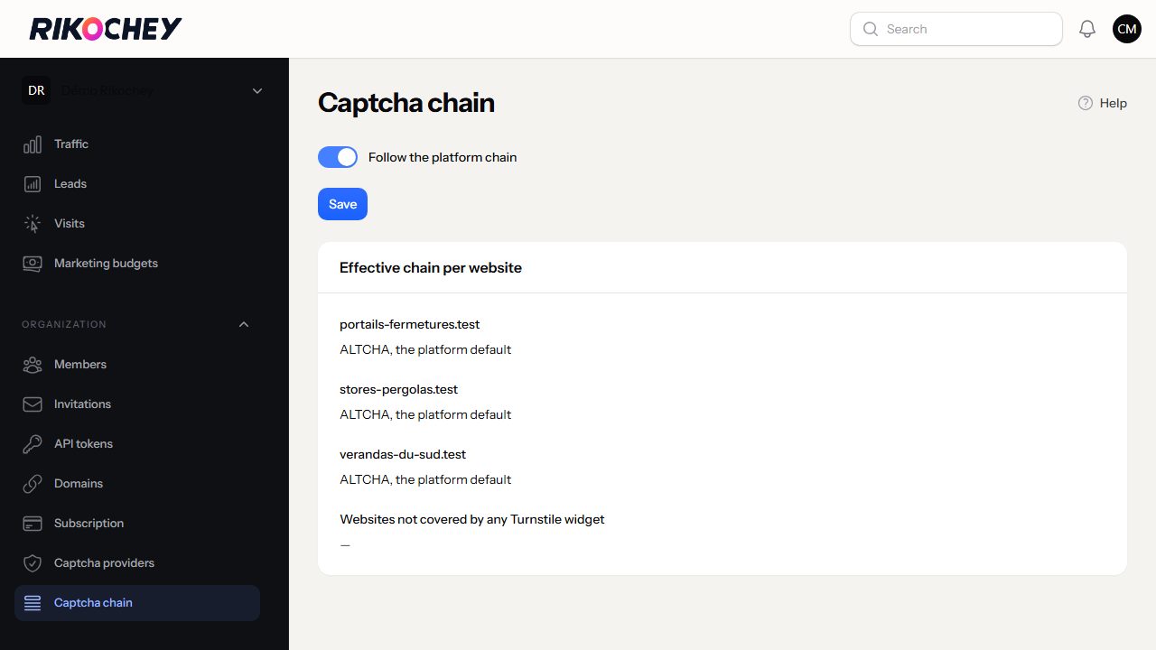 Captcha chain
